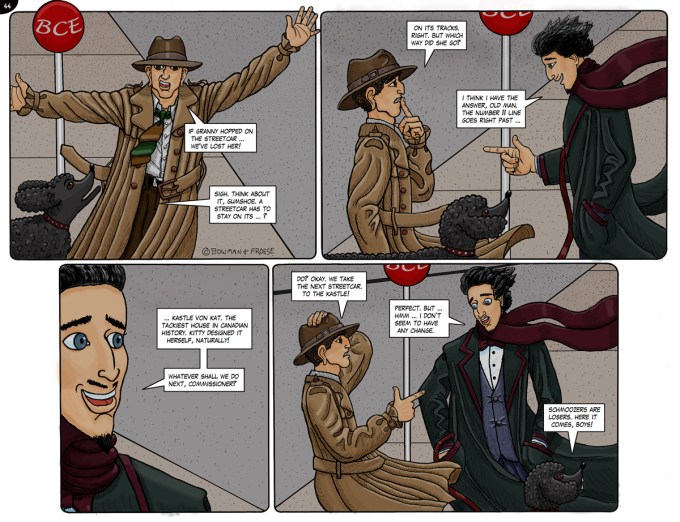 Page 44. Catch that streetcar!